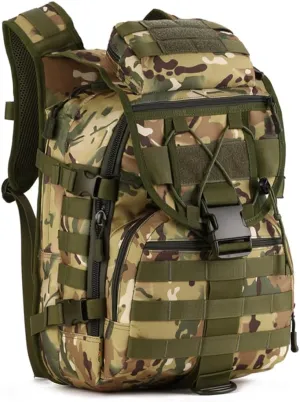 40L Tactical Military Backpack,MOLLE Hunting Backpack/Fishing Rucksack/Laptop Bag/Assault Pack for Hiking, Camping, Hiking, Travel