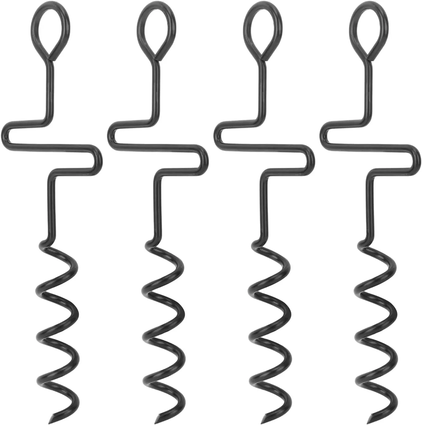 4Pcs Spiral Tent Tacks Iron Stable Tent Pegs Heavy Duty Spiral Ground Stakes Nail Spike Garden Stakes for Garden Outdoor Tent Trampolines Garden Fence