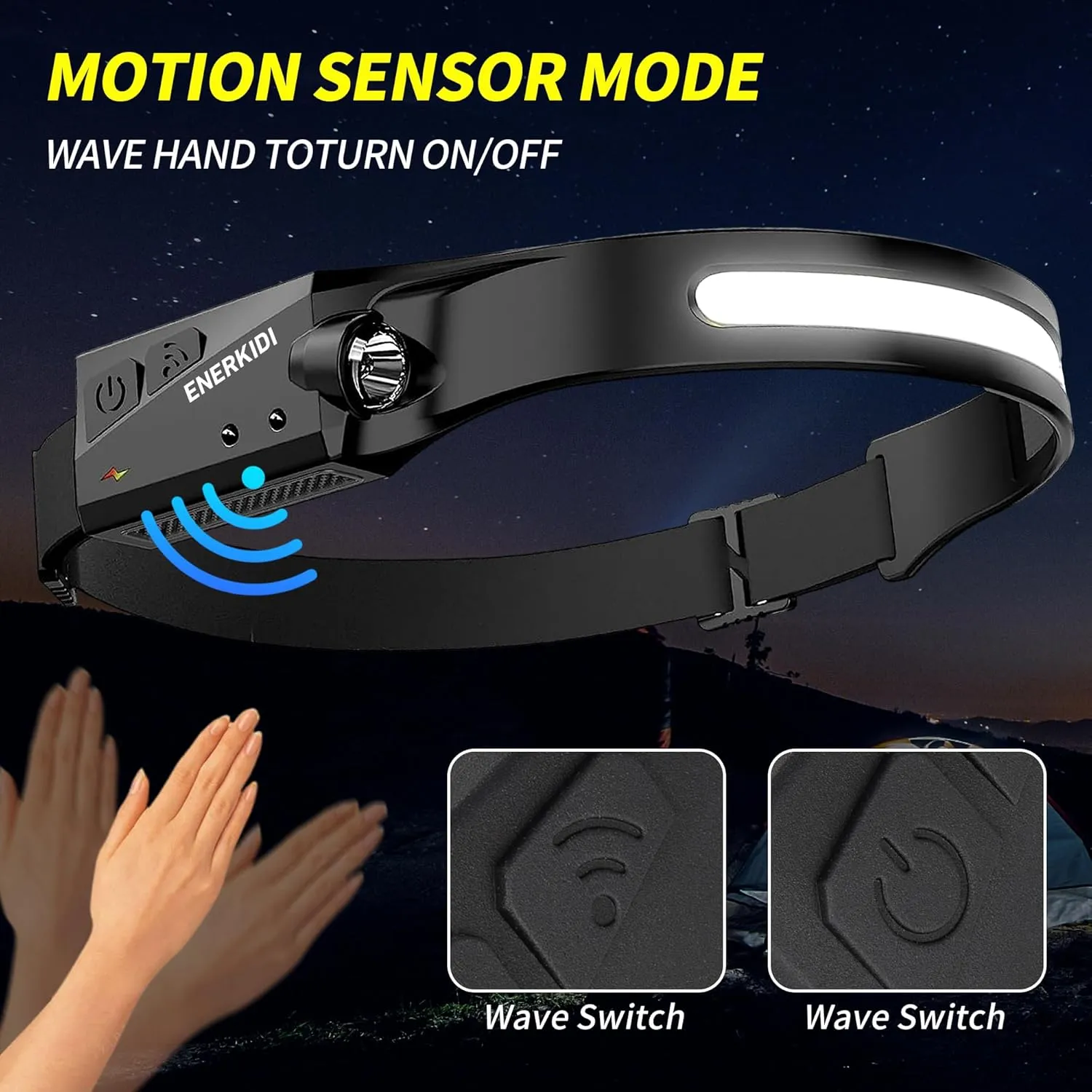 5 Packs LED Headlamp Rechargeable HeadLamps for Adults, 5 Modes Head Light Sensor Mode 230° Wide Beam IPX4 Headlight Waterproof Camping Accessories Gifts for Hiking Running Repairing Fishing Cycling