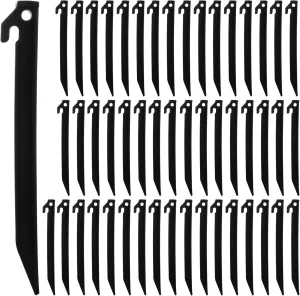 50 Pcs Plastic Tent Stakes 9 Inch Heavy Duty Tent Pegs Spike Hook Stakes Light Safe Tent Stakes, Plastic Inflatable Stakes for Halloween Christmas Garden Decorations Camping Outdoor Lawn Tarp