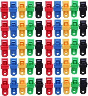 50pcs Windproof Fixing Tarp Clips Tarp Clamps with Lock Grip Plastic Rainproof Tent Fastener Clips Holder Sun Screen Linoleum Tent Canopy Buckles for Camping Garden Farm Accessories