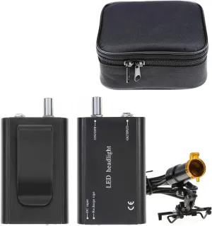 5W Portable LED Plastic Headlight,Black Headlamp with Universal Belt Clip for Binocular Loupe