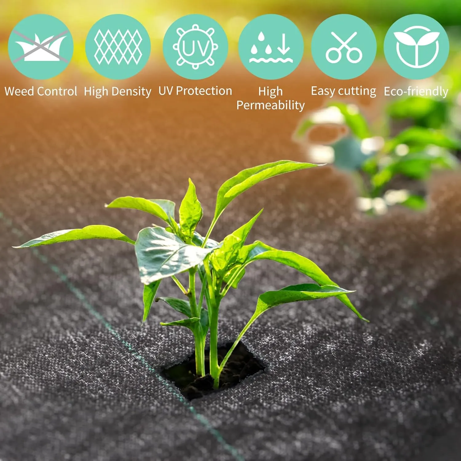 6ft x 330ft Landscape Fabric Weed Barrier Heavy Duty,3.2OZ Weed Blocker Fabric,Ground Cover Landscaping Fabric, Weed Tarp for Garden,Weed Fabric Woven