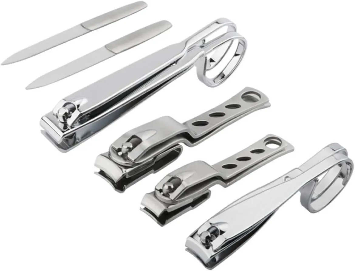 6pcs Grip Nail Clipper Rotating Head Scissor Nail Clippers for Easy Use Manicure Pedicure Kit for Travel Home for Dexterity Users