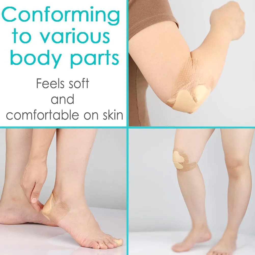 7"x 9" Heel Bordered Silicone Foam Dressing Waterproof Elbow Foot Wound Care Adhesive Bandages with High Absorbent Pads for Hip Knee Replacement Surgery Ulcer Pressure Sores (Pack of 2