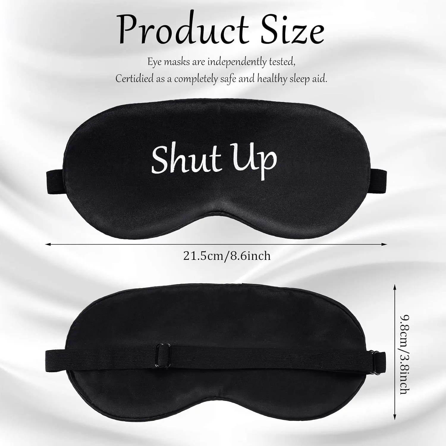 8 Pieces Sleep Mask Silk Eye Mask with Adjustable Strap Soft Blackout Blindfold Eye Cover for Women Men Full Night's Sleep, Travel, Nap, Meditation(Dark Colors)