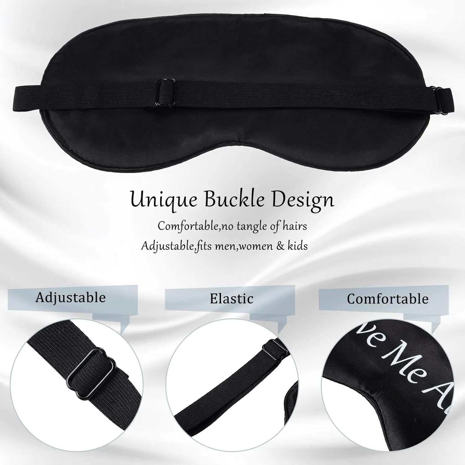 8 Pieces Sleep Mask Silk Eye Mask with Adjustable Strap Soft Blackout Blindfold Eye Cover for Women Men Full Night's Sleep, Travel, Nap, Meditation(Dark Colors)