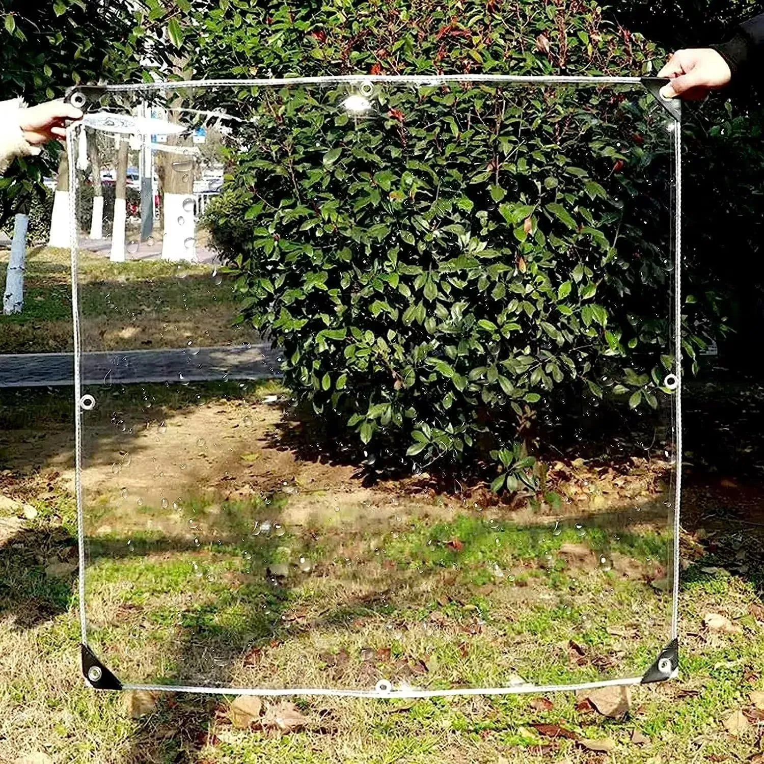 8' x 16' Clear Tarps Heavy Duty PVC Vinyl 14 Mil Thick Tarpaulin, Glass Tarpaulin with Metal Grommets, Protects Against Water, Tear, Cold Weather Resistan for Greenhouse Balcony Garden