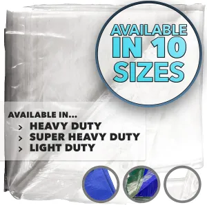 8x10 Ultra Light. Translucent Clear Color tarp. New Manufacturing Technology Makes This Tarp Lighter, Stronger Anti-Tear. 100% Recyclable, Non-Toxic, Food Grade, Waterproof.