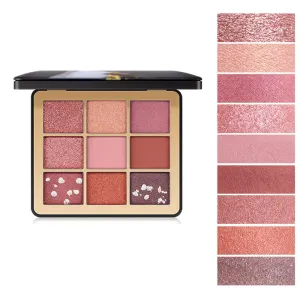 9 Colors Eyeshadow Palette , Matte Shimmer Metallic Eyeshadow Pallette Long Lasting Highly Pigmented Eye Makeup Blendable Natural Colors Waterproof Make Up Eye Shadows Cosmetics Gift Kit-Great for Travel (02#)