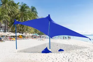 ABCCANOPY Beach Portable Sun Shelter for Beach, Camping Trips (7x7 FT, Blue)