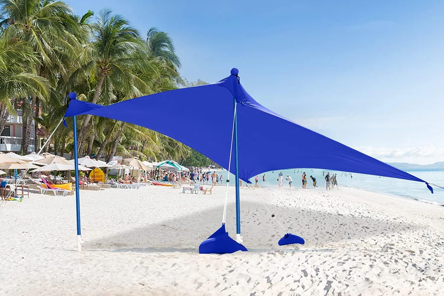 ABCCANOPY Beach Portable Sun Shelter for Beach, Camping Trips (7x7 FT, Blue)