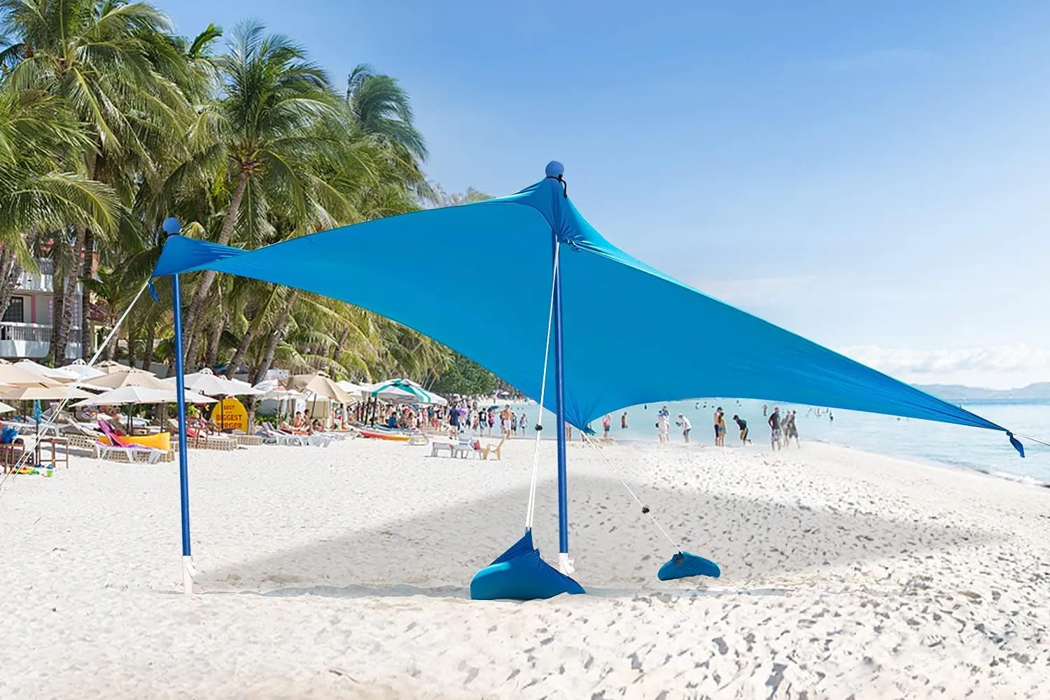 ABCCANOPY Beach Portable Sun Shelter for Beach, Camping Trips (7x7 FT, Sky Blue)