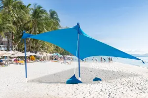 ABCCANOPY Beach Portable Sun Shelter for Beach, Camping Trips (7x7 FT, Sky Blue)