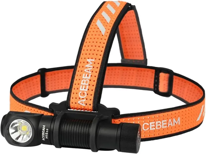 ACEBEAM Work Headlamp, H15 2.0 Multifunctional 90 Degree Right Angle Head Flashlight 2800 High Lumen LED USBC Rechargeable Hardhat Headlamp with White/Red Light for Service & Industrial Works, ect.