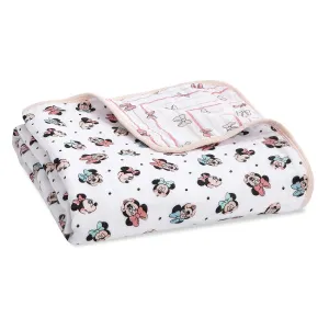 aden   anais Dream Blanket, Boutique Muslin Baby Blankets for Girls & Boys, Ideal Lightweight Newborn Nursery & Crib Blanket, Unisex Toddler & Infant Bedding, Shower Gifts, Minnie Mouse Rainbows