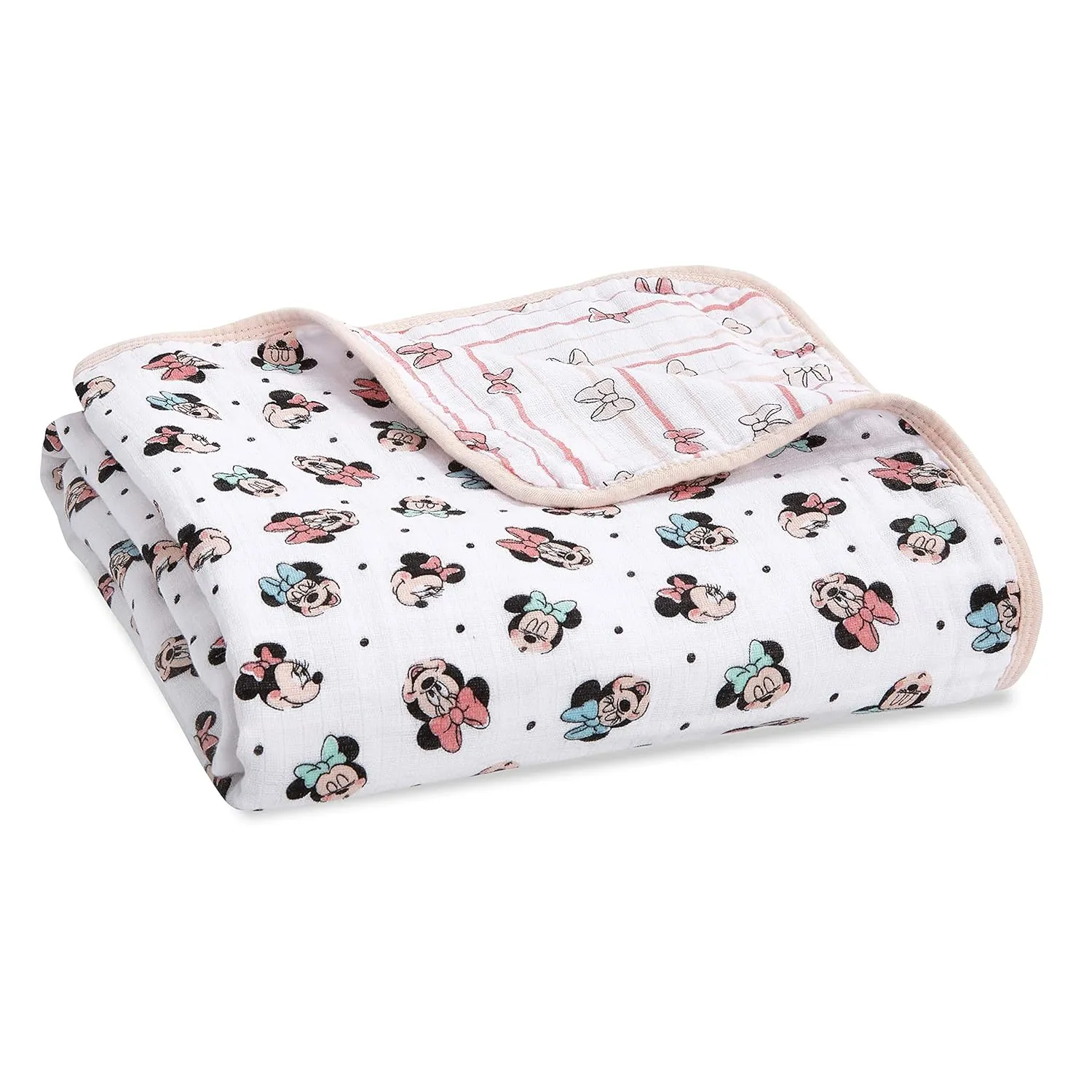 aden   anais Dream Blanket, Boutique Muslin Baby Blankets for Girls & Boys, Ideal Lightweight Newborn Nursery & Crib Blanket, Unisex Toddler & Infant Bedding, Shower Gifts, Minnie Mouse Rainbows
