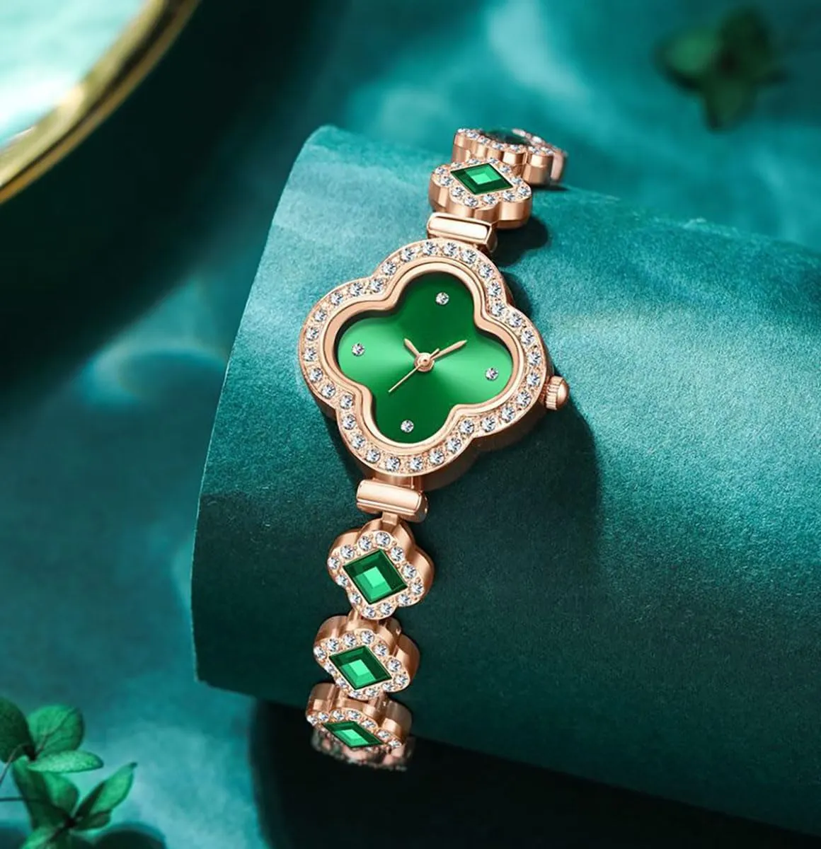 ADSBIAOYE Luxury Women Wrist Watches Unique Rose Gold Diamond Bracelet Watch Fashion Dress Quartz Watches for Women Gift