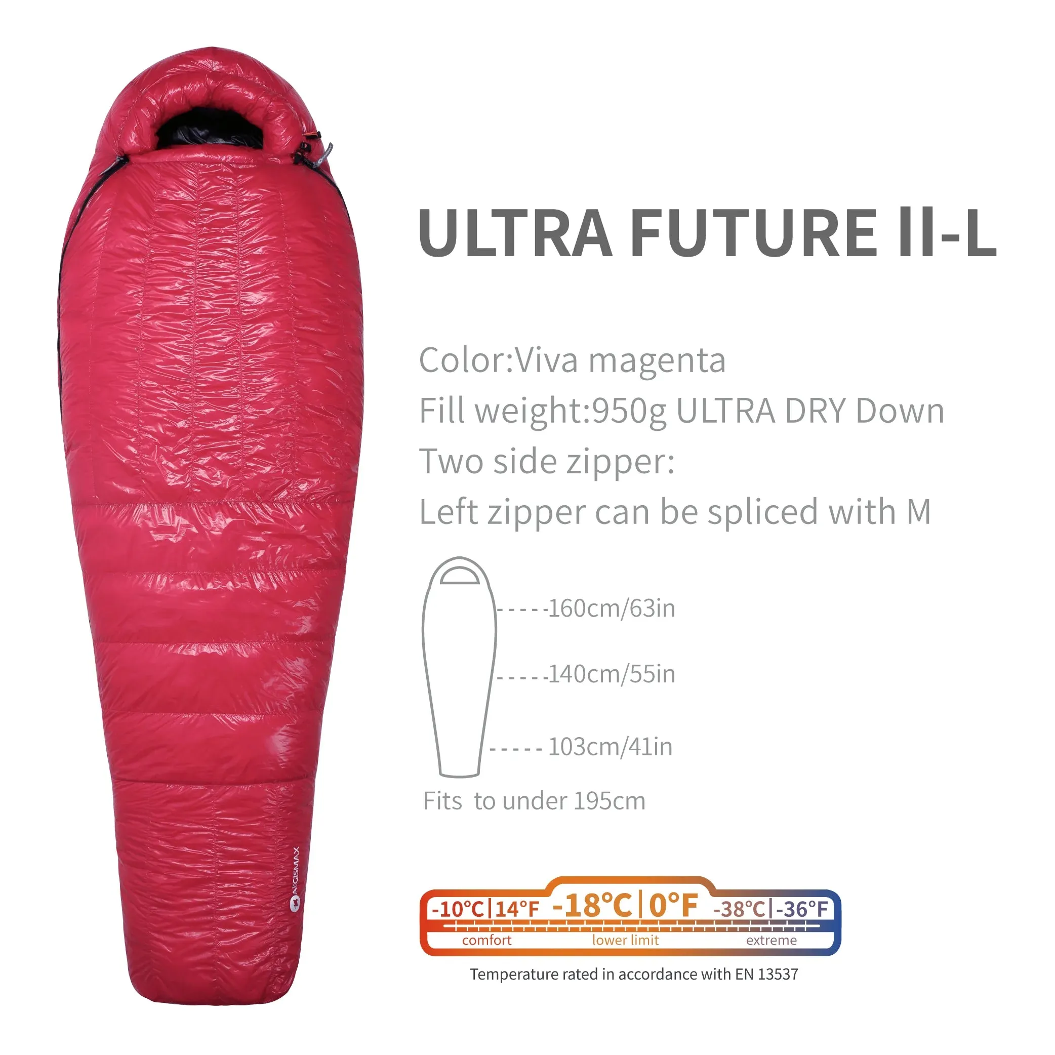 AEGISMAX ULTRA FUTURE 10D 800FP Ultra Dry Down Sleeping Bag -18 Degree Thicken Winter Ultralight