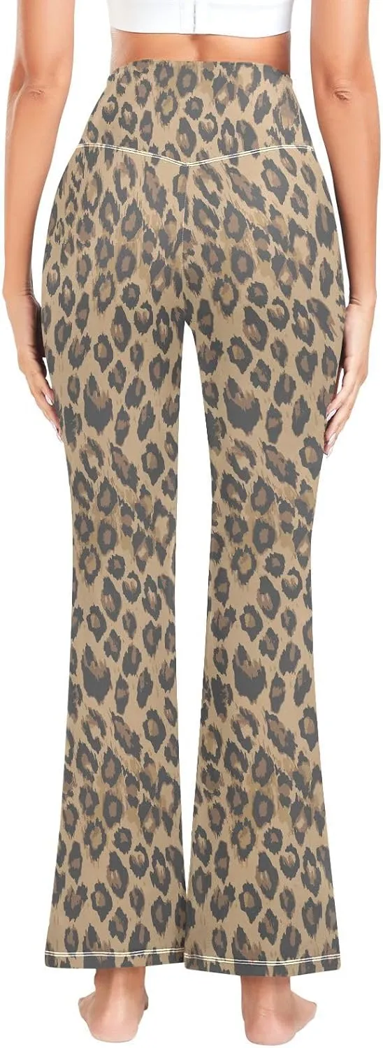 ALAZA Women's Leopard Skin Flare Yoga Pants