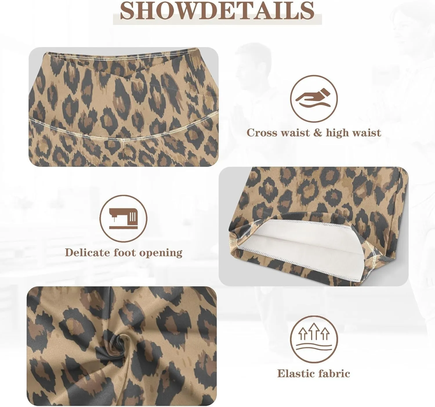 ALAZA Women's Leopard Skin Flare Yoga Pants