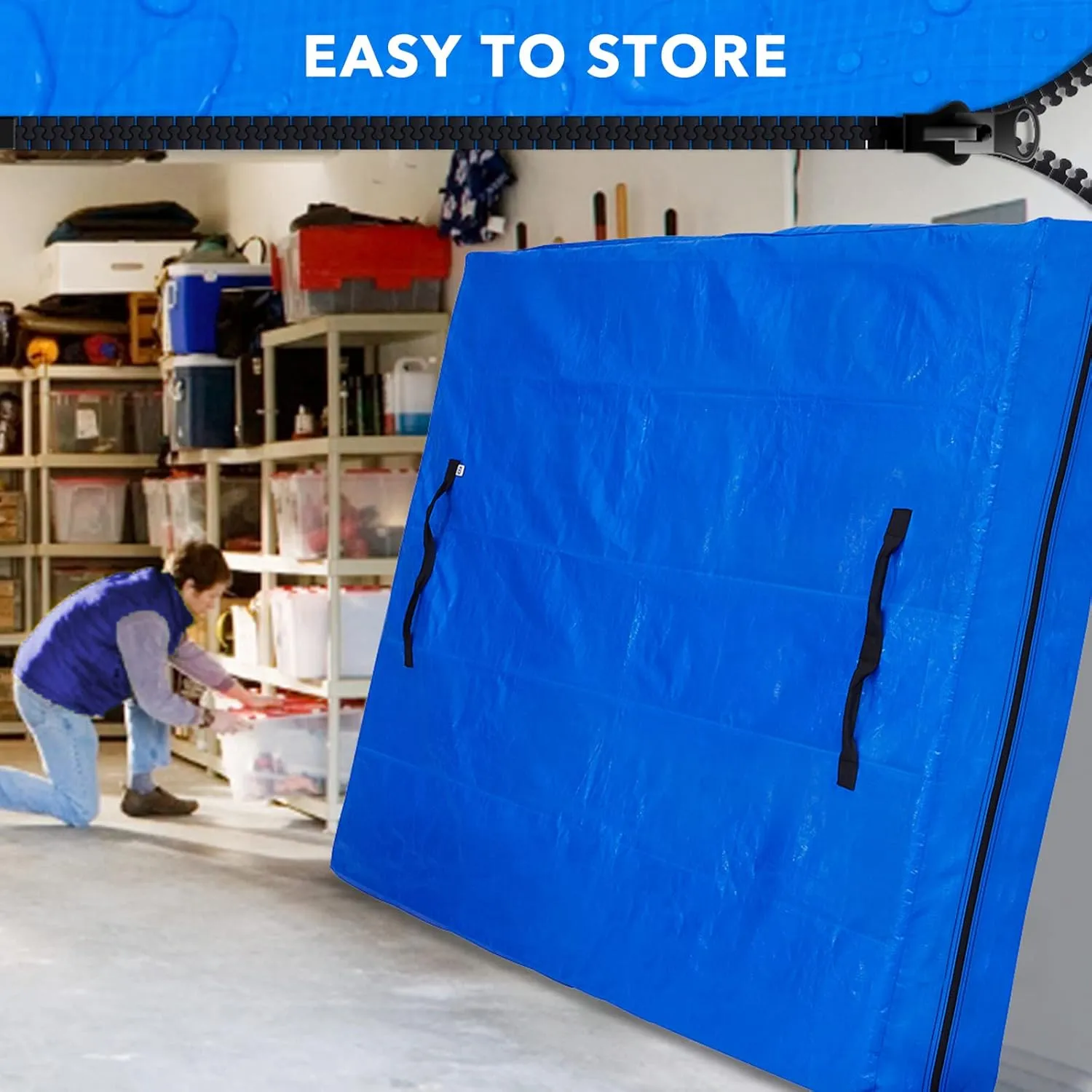 AlexHome Twin XL Mattress Storage Bag - Heavy Duty Tarp, Waterproof, Tear-Resistant, Eco-Friendly, Easy Carrier with Zipper Closure