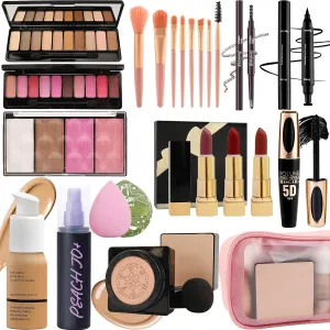All in One Makeup Kit for Women Full Kit,Travel Makeup Kit for Teens,Make Up Gift Set with Everything,Foundation Eyeshadow Lipstick Eyebrow Blush Powder,Mother's Day Make Up Gift Set for Women-E