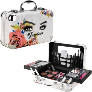 All In One Makeup Set for Adults and Girls-Full Makeup Kit for Beginners Includes Eye Shadow Blush Lip Gloss Lipstick Lip Brush Mirror Tweezer Nail Filer Clipper Scissor (FLAWLESS)