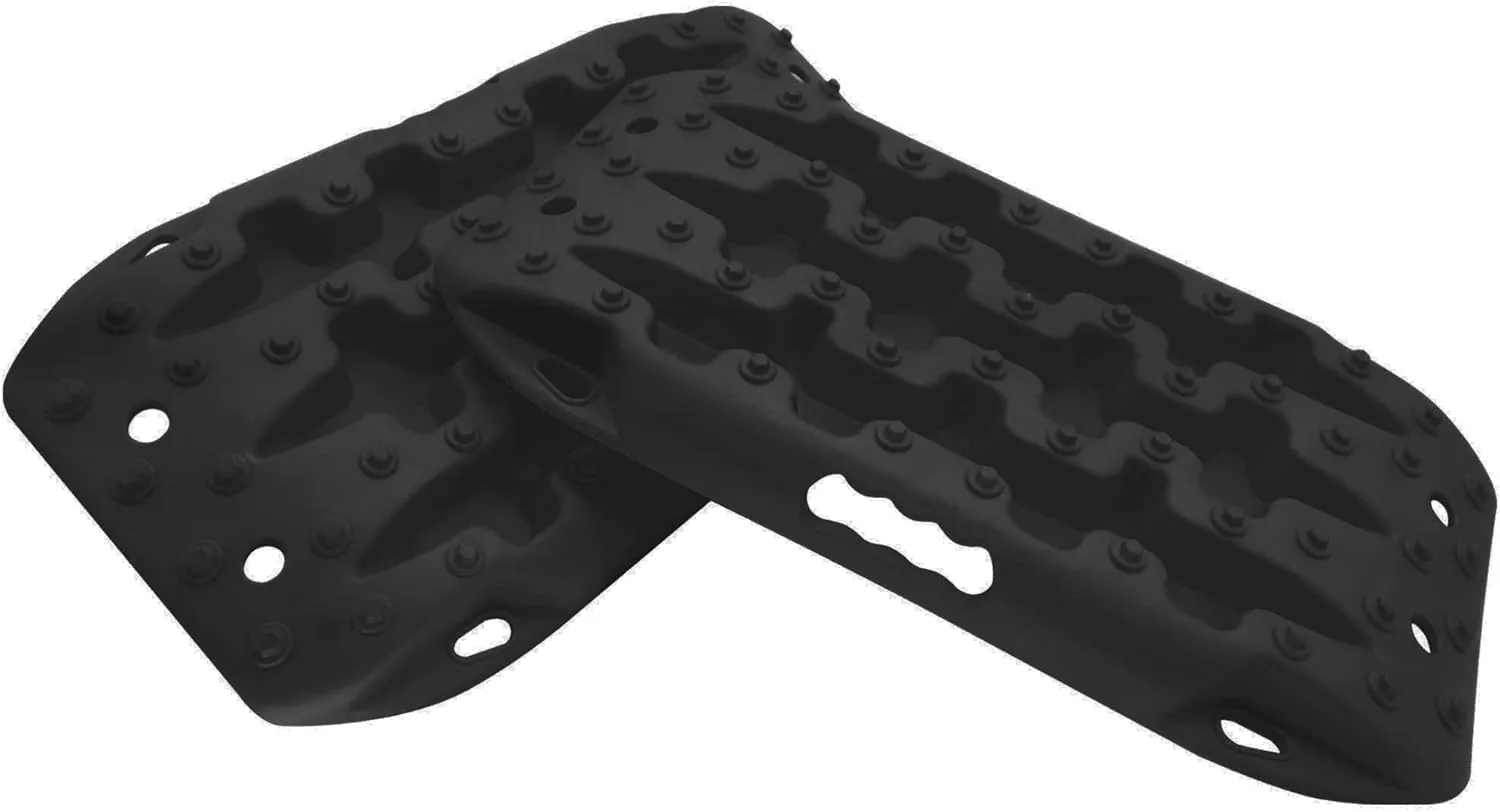 ALL-TOP Recovery Traction Boards Mini, Off Road Bendable Tire Friction Tracks for Sand Mud Snow, 2PCS & Mounting Kit (3rd Gen, Black)