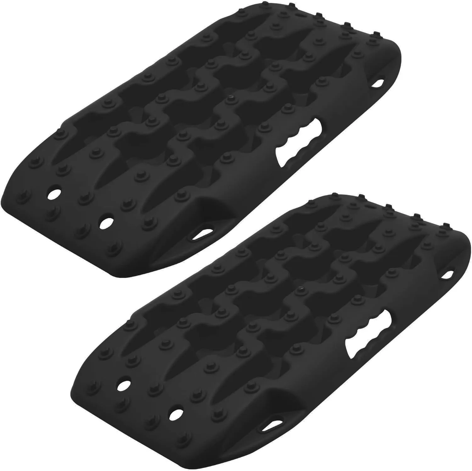 ALL-TOP Recovery Traction Boards Mini, Off Road Bendable Tire Friction Tracks for Sand Mud Snow, 2PCS & Mounting Kit (3rd Gen, Black)