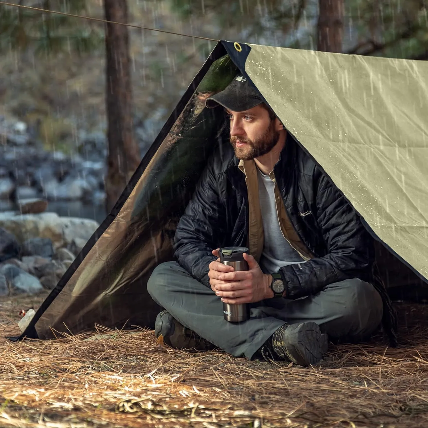 All-Weather Thermal Reflective XL Survival Tarp - Insulated Camping Shelter