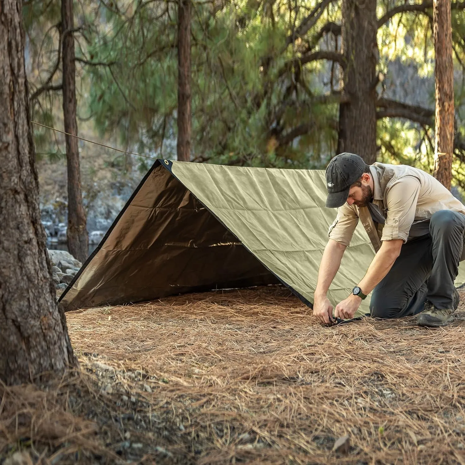 All-Weather Thermal Reflective XL Survival Tarp - Insulated Camping Shelter