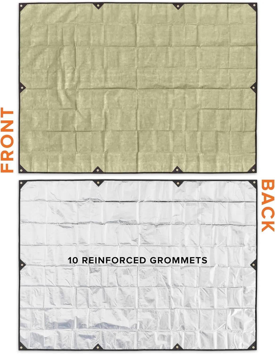 All-Weather Thermal Reflective XL Survival Tarp - Insulated Camping Shelter