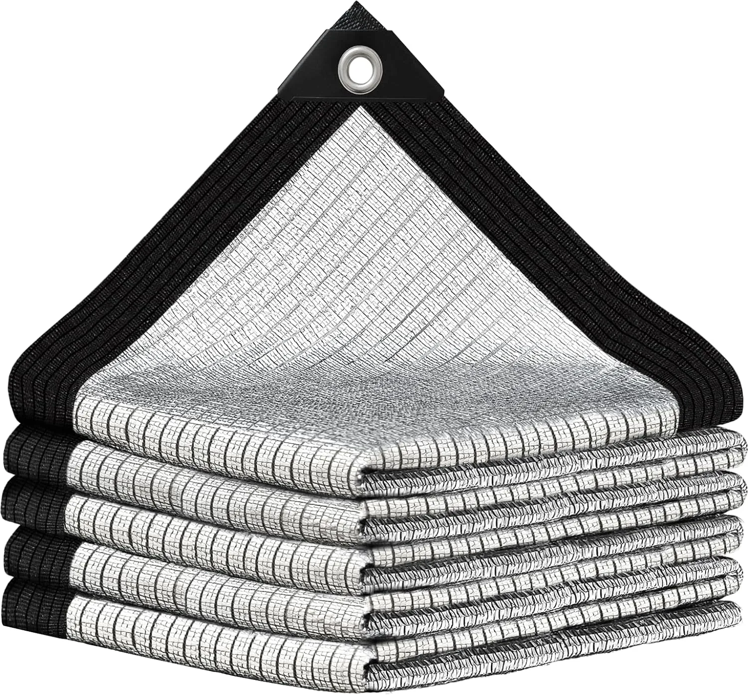 Aluminum Shade Cloth- Breathable Cooling 80% Shading Rate with Edge and Mesh Easy Hanging,Shade Cloth for Garden,Greenhouse,Balcony,Lawn Terrace,Chicken Coop and Dog Kennel,Reflective Tarp