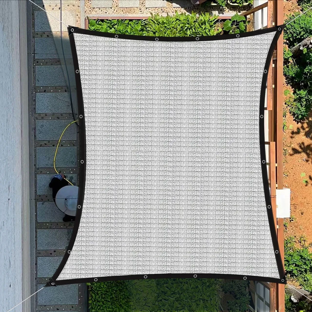 Aluminum Shade Cloth- Breathable Cooling 80% Shading Rate with Edge and Mesh Easy Hanging,Shade Cloth for Garden,Greenhouse,Balcony,Lawn Terrace,Chicken Coop and Dog Kennel,Reflective Tarp