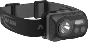 Ansmann LED Tiltable Headlight [Black] Lightweight 230 Lumens Head Torch Includes Headlamp & 3 x AAA Batteries - Super Bright Ideal for Jogging, Cycling, Walking Dog - 3 Yr Warranty