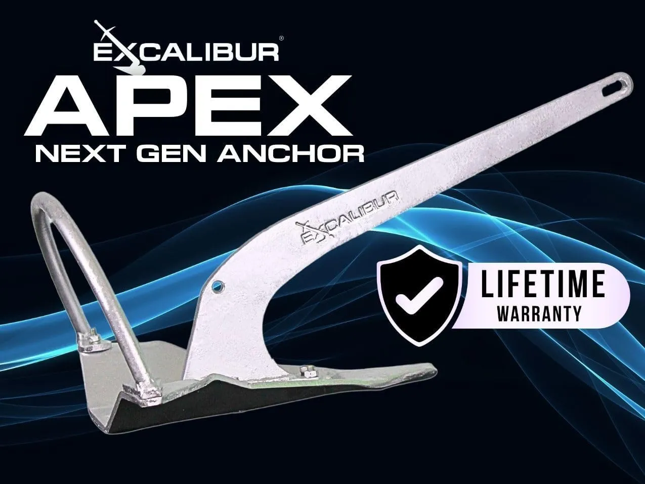 APEX Anchor: Next Gen Bolt-Together Hot Dipped Galvanized-Steel Shovel-Scoop Style Boat/Yacht/Sailboat Anchor (Available in 2.5 LB/1.1 KG - 175 LB/79.4 KG Sizes)