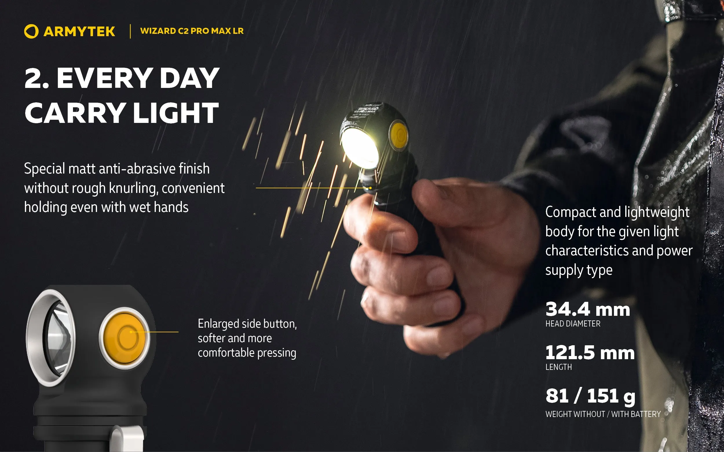 ARMYTEK Wizard C2 Pro Max LR Headlamp -4150 Lumens Cool White