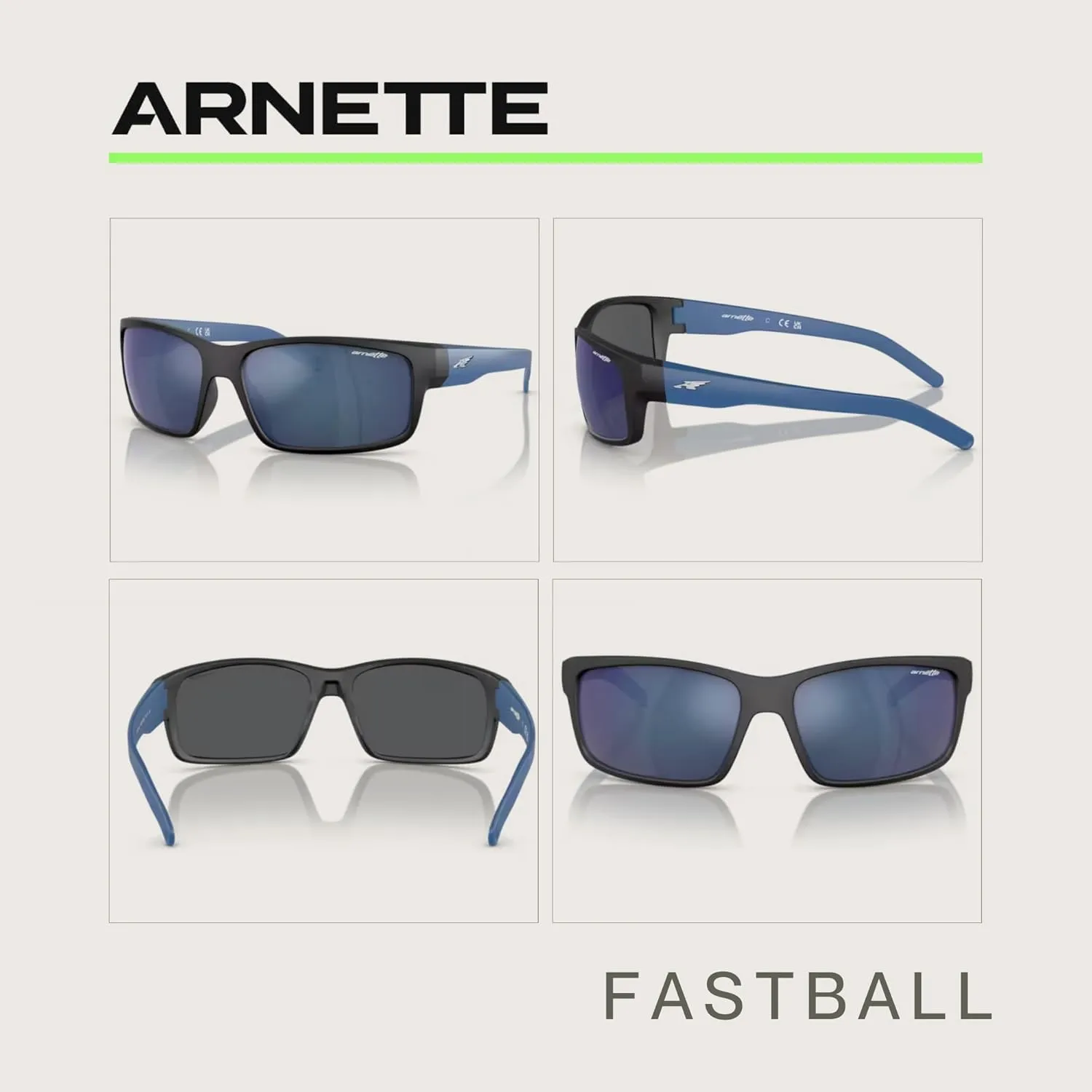 ARNETTE AN4202 Rectangle Sunglasses for Men   BUNDLE with Designer iWear Eyewear Care Kit