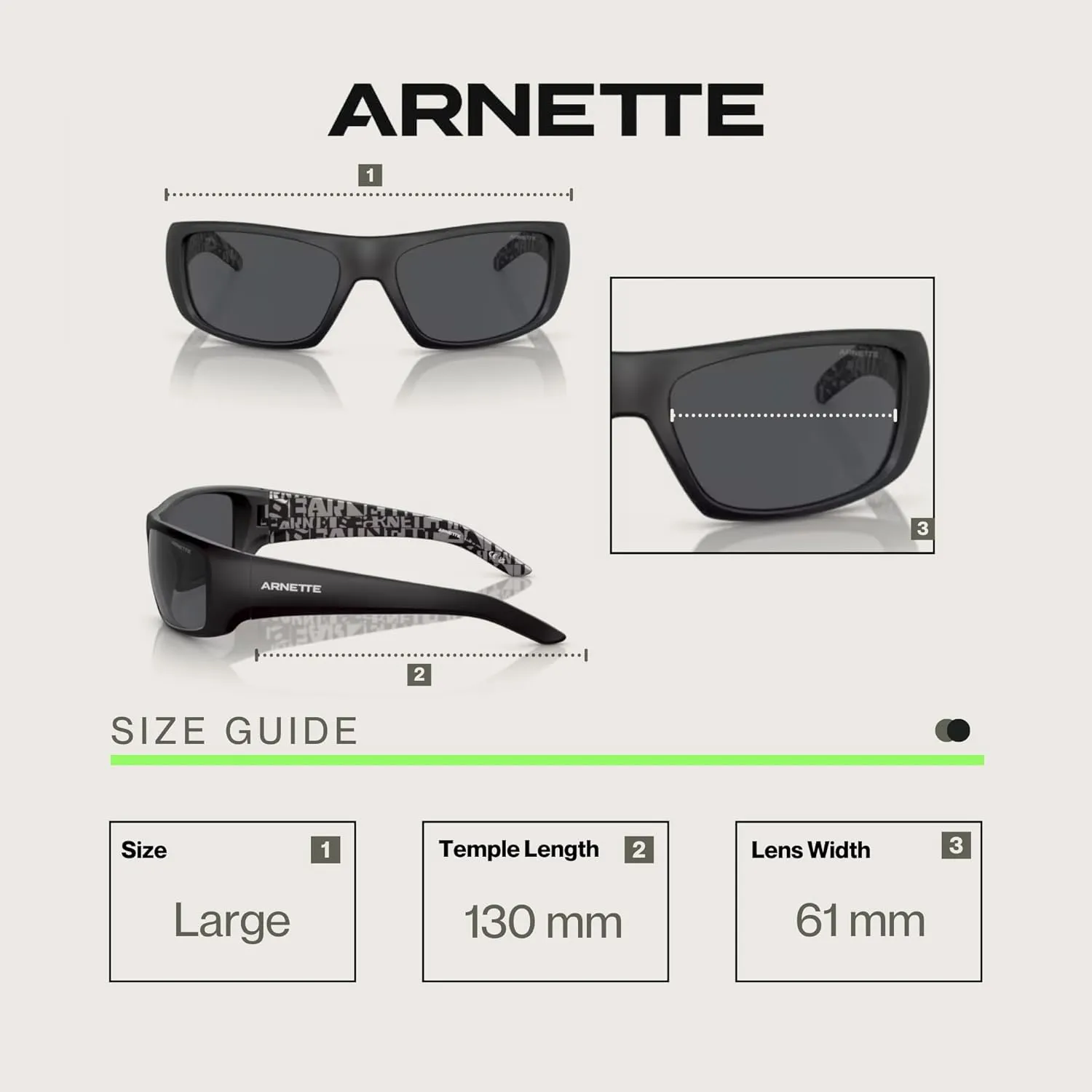 ARNETTE Hot Shot AN4182 Rectangle Sunglasses for Men   BUNDLE with Designer iWear Eyewear Care Kit