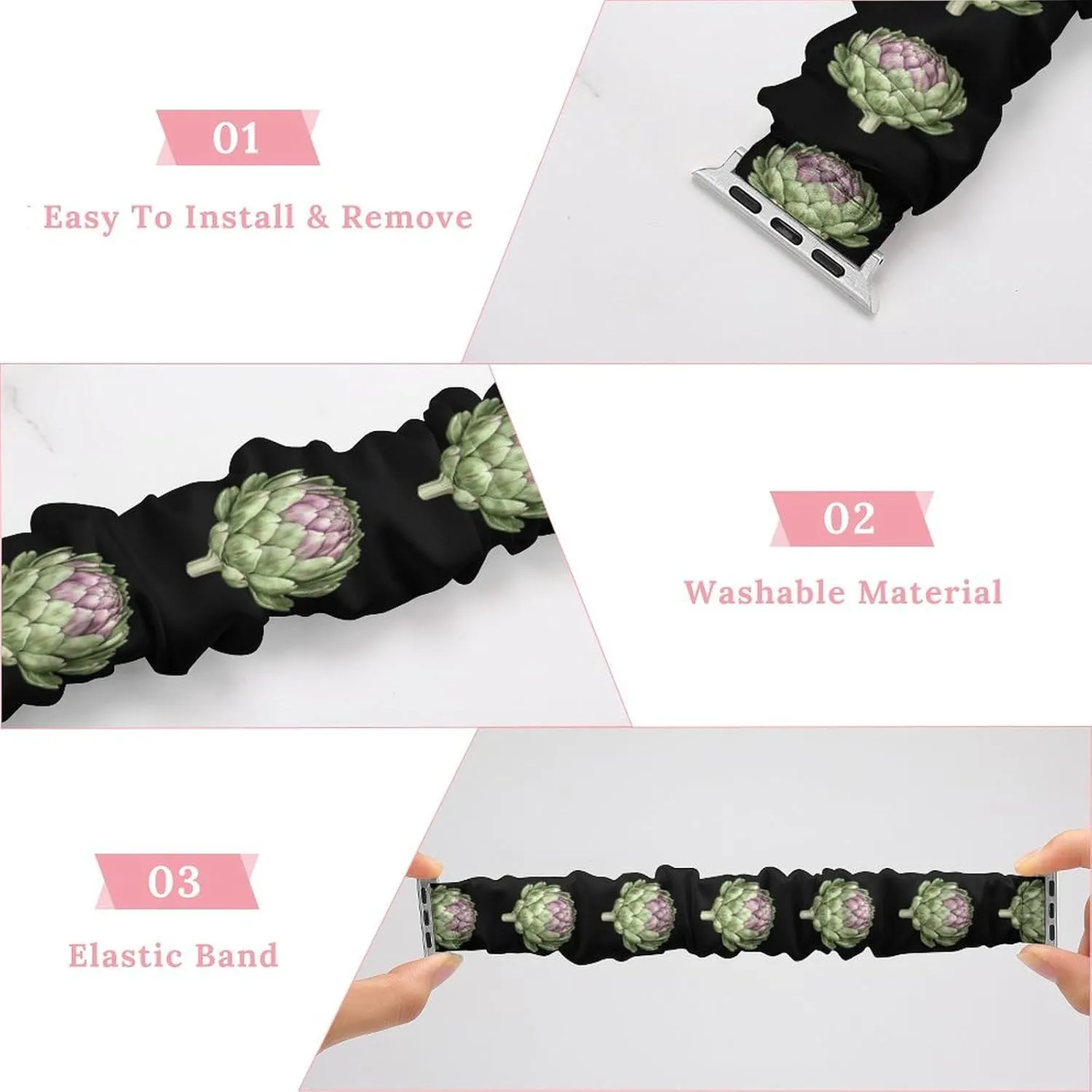 Artichoke Hand-Drawn Fashion Watch Strap Scrunchies Wristbands Compatible With IWatch Series