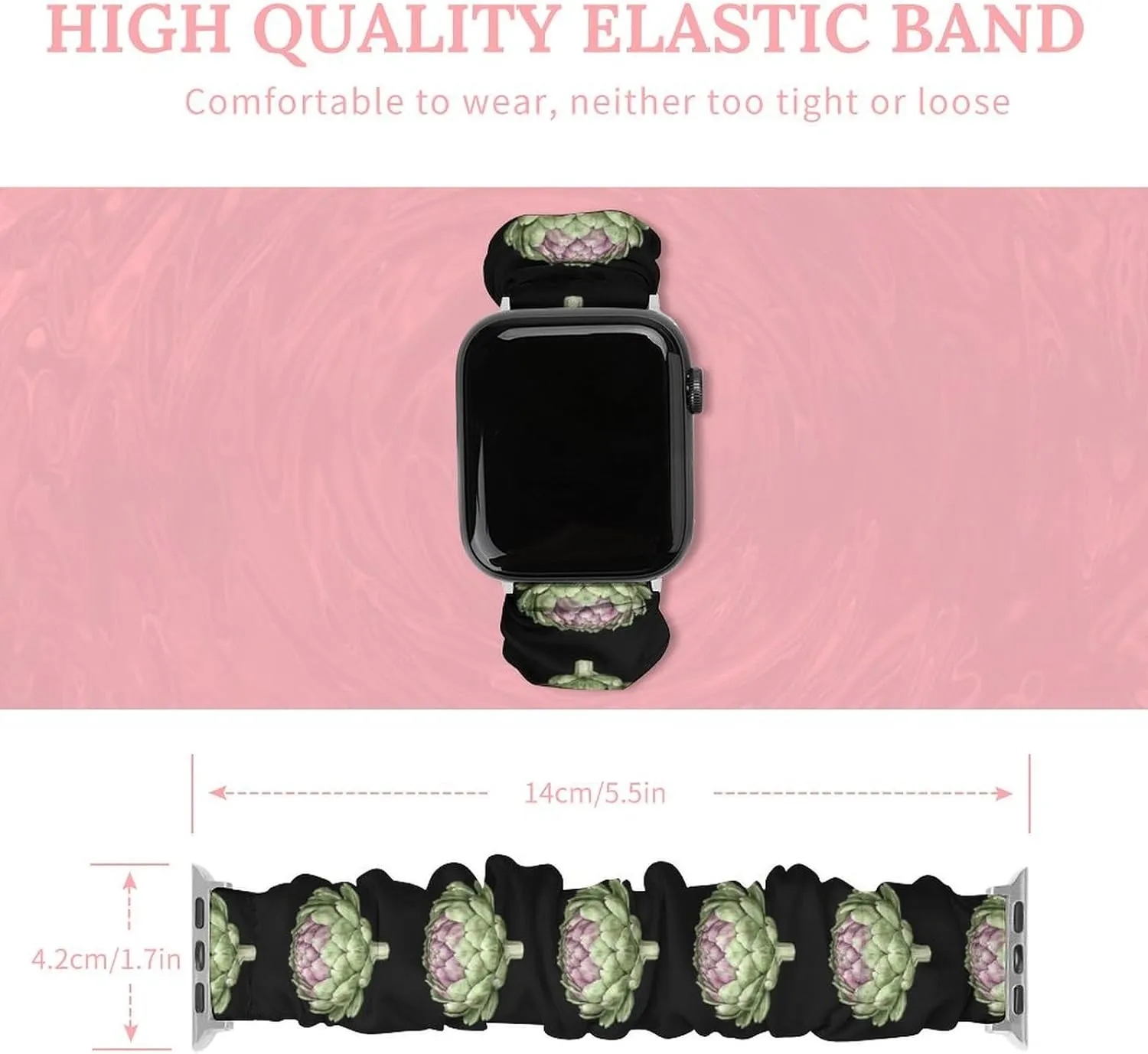 Artichoke Hand-Drawn Fashion Watch Strap Scrunchies Wristbands Compatible With IWatch Series