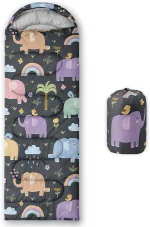 Axolotl Kawaii Sheep Sleeping Bag,3 Season Warm and Cool Weather Moon and Star Sleeping Bags for Kids Girls Teens,Cloud Waterproof Lightweight Sleeping Bags for Traveling,Outdoors Camping Equipment