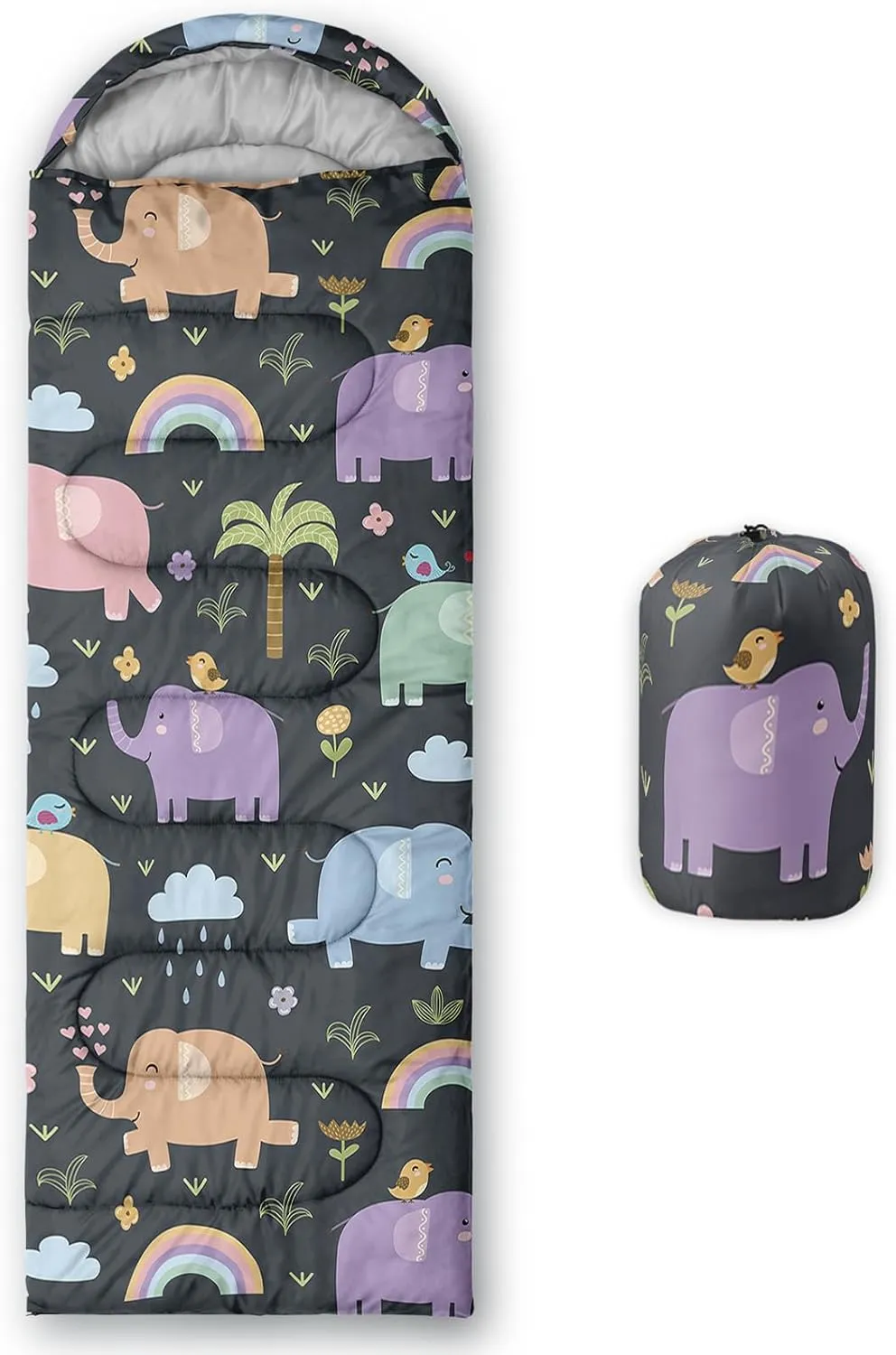 Axolotl Kawaii Sheep Sleeping Bag,3 Season Warm and Cool Weather Moon and Star Sleeping Bags for Kids Girls Teens,Cloud Waterproof Lightweight Sleeping Bags for Traveling,Outdoors Camping Equipment