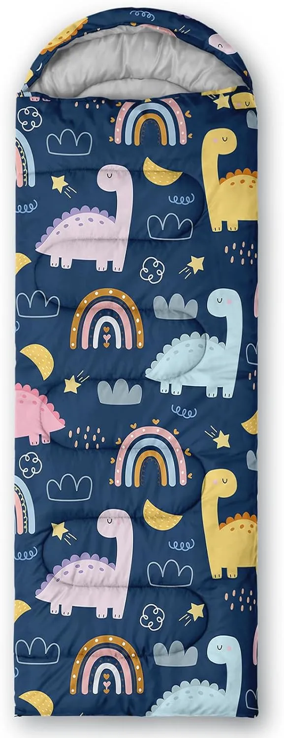 Axolotl Kawaii Sheep Sleeping Bag,3 Season Warm and Cool Weather Moon and Star Sleeping Bags for Kids Girls Teens,Cloud Waterproof Lightweight Sleeping Bags for Traveling,Outdoors Camping Equipment