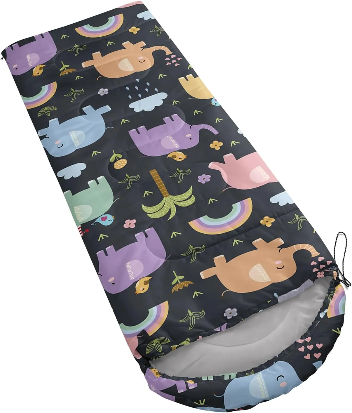 Axolotl Kawaii Sheep Sleeping Bag,3 Season Warm and Cool Weather Moon and Star Sleeping Bags for Kids Girls Teens,Cloud Waterproof Lightweight Sleeping Bags for Traveling,Outdoors Camping Equipment