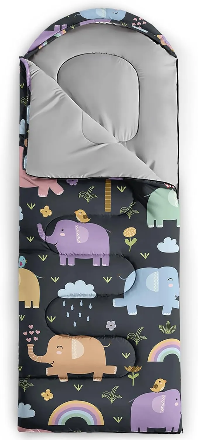 Axolotl Kawaii Sheep Sleeping Bag,3 Season Warm and Cool Weather Moon and Star Sleeping Bags for Kids Girls Teens,Cloud Waterproof Lightweight Sleeping Bags for Traveling,Outdoors Camping Equipment