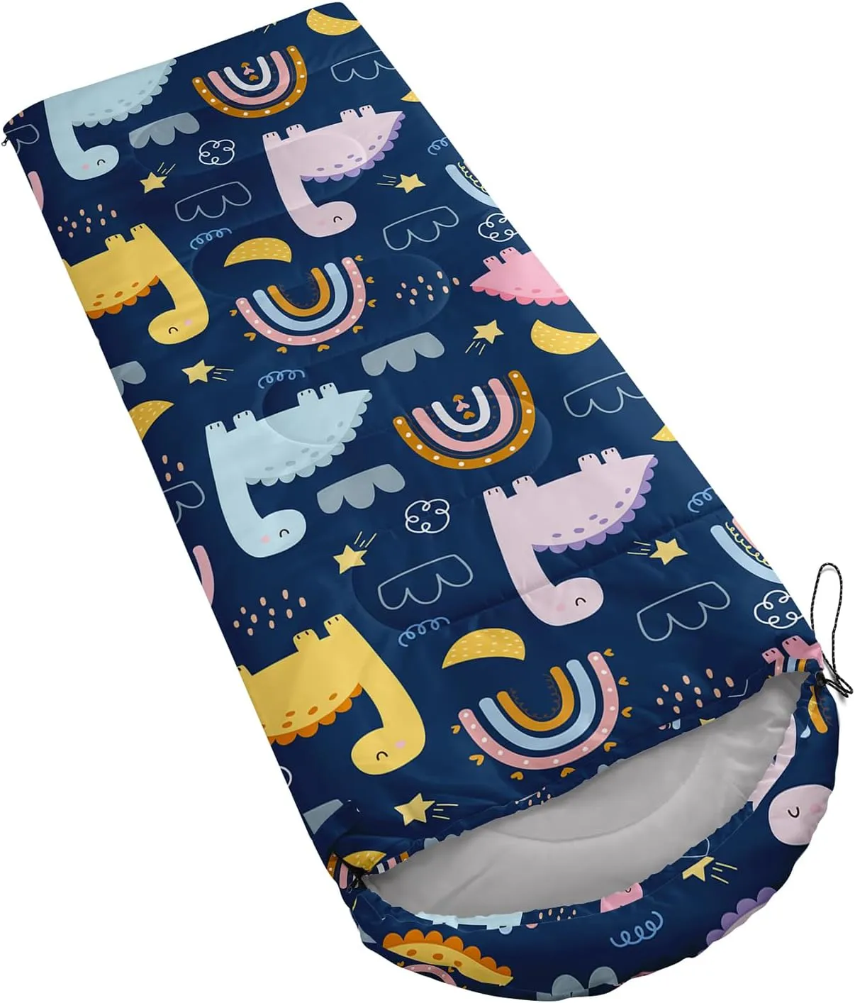 Axolotl Kawaii Sheep Sleeping Bag,3 Season Warm and Cool Weather Moon and Star Sleeping Bags for Kids Girls Teens,Cloud Waterproof Lightweight Sleeping Bags for Traveling,Outdoors Camping Equipment