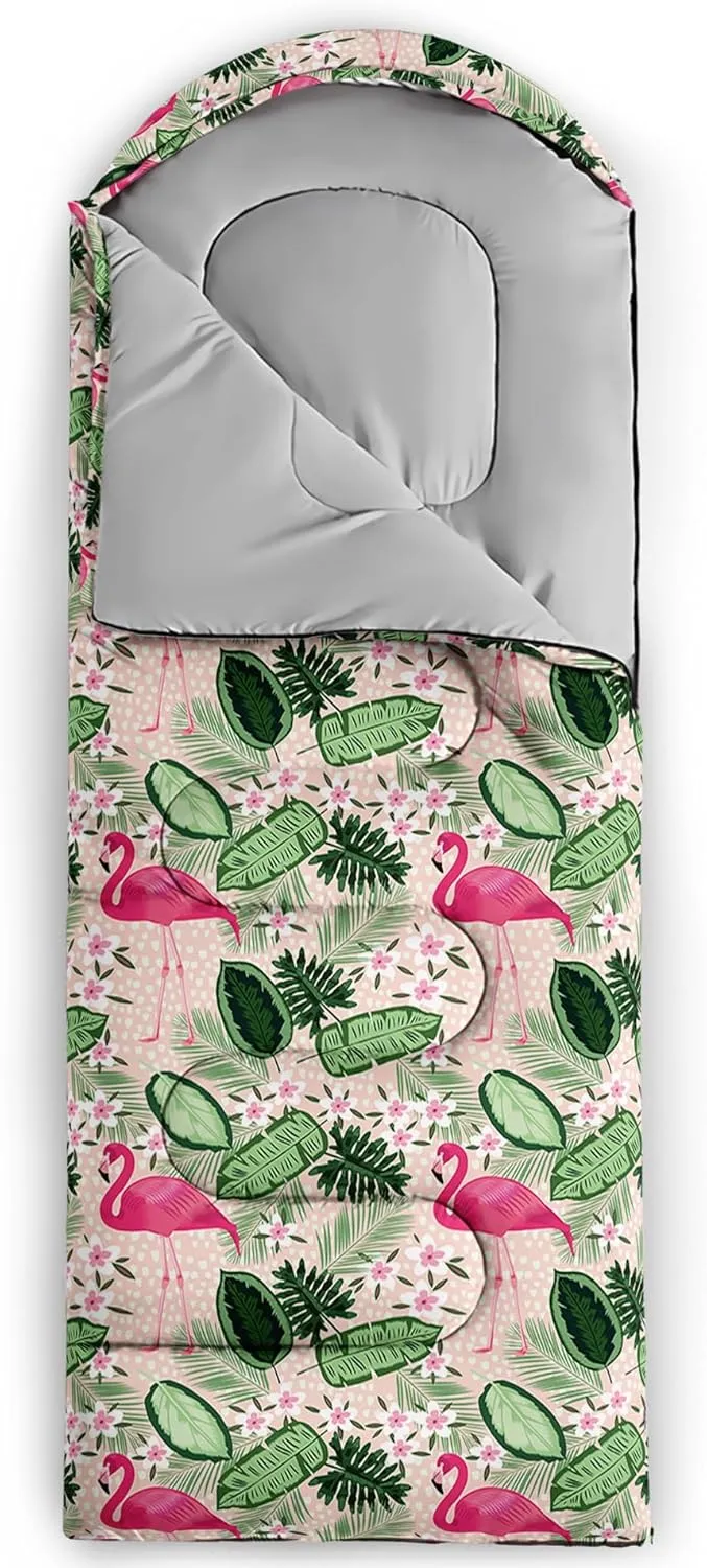 Axolotl Moon Stars Sleeping Bag for Kids–Lightweight Warm Cold Weather Sleeping Bags,Waterproof Portable Sleeping Bag for Camping Backpacking Outdoor Indoor 3-4 Seasons,Sleeping Bag for Hiking,Pink