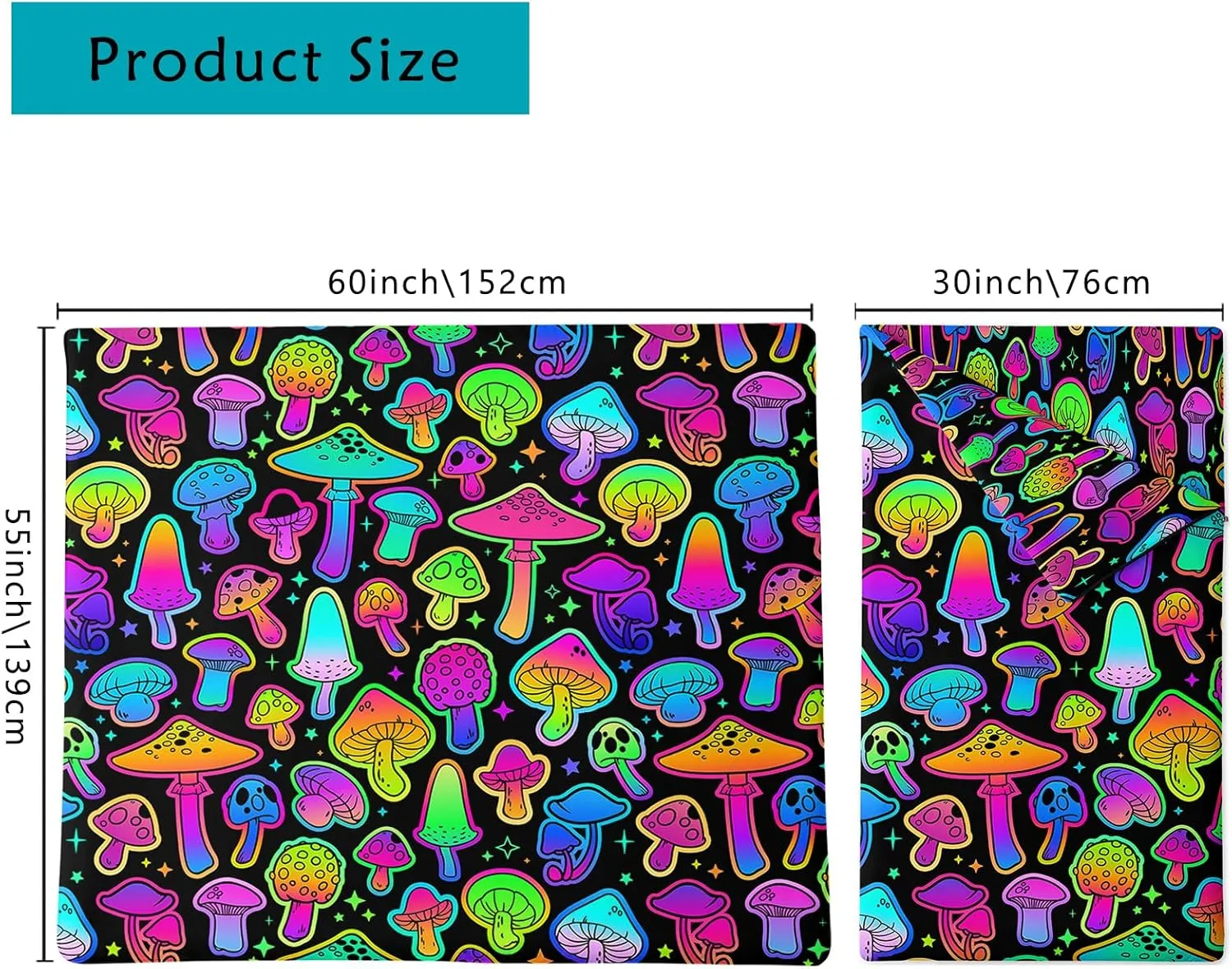 Axolotl Neon Cats Sleeping Bag for Boys Girls,Black Cats Nap Mat,Travel Slumber Bag for Travel Camping,Pet Animal Sleeping Bag,Roll Up Sleeping Mat,Colorful Nap Mat with Pillow and Zipper 55" X 30"